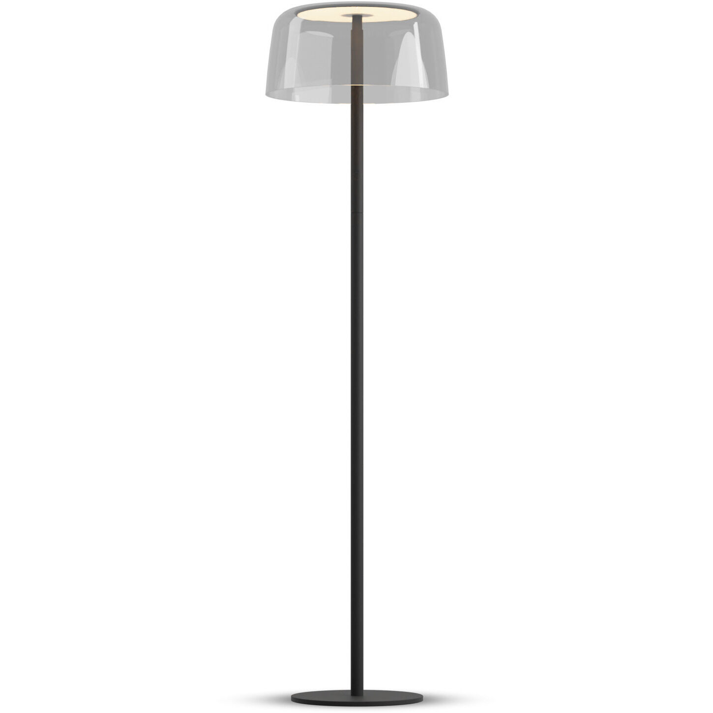 Yurei 51.5 inch 14.00 watt Matte Black Floor Lamp Portable Light in Acrylic Clear